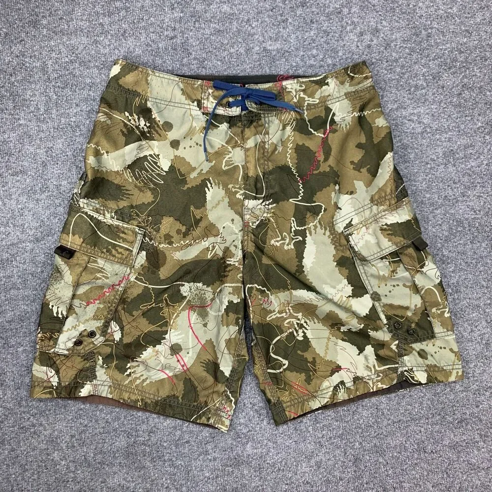 American Eagle Board Shorts Men 32 Camo Blended Fabric Surfing Stretch Quick Dry